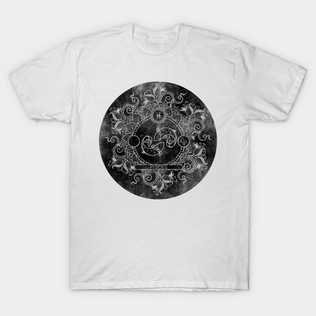 Zodiac - Coal - Pisces T-Shirt by aleibanez